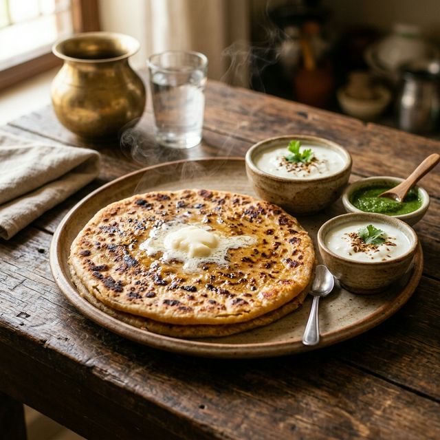 Aloo Paratha with Curd